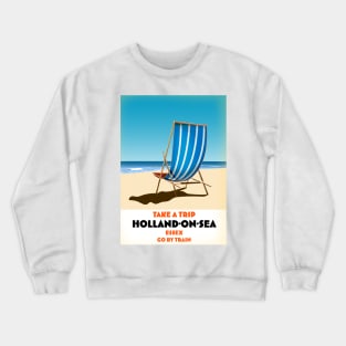 Holland-on-Sea vintage style travel poster art. Crewneck Sweatshirt